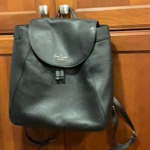 EUC Kate Spade Black Leather Backpack Purse